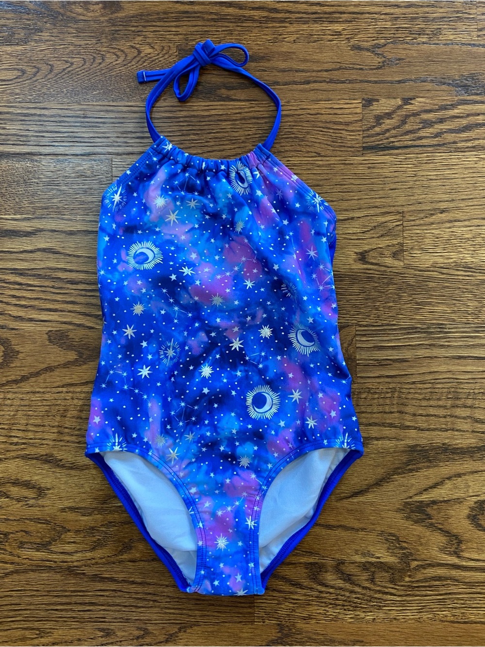 Glitter Beach for Macy’s Girls Galaxy Halter One-Piece Swimsuit Size 8